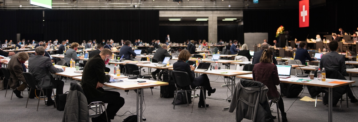 Der Kantonsrat St.Gallen während der Novembersession 2020 in den Olma-Hallen.
